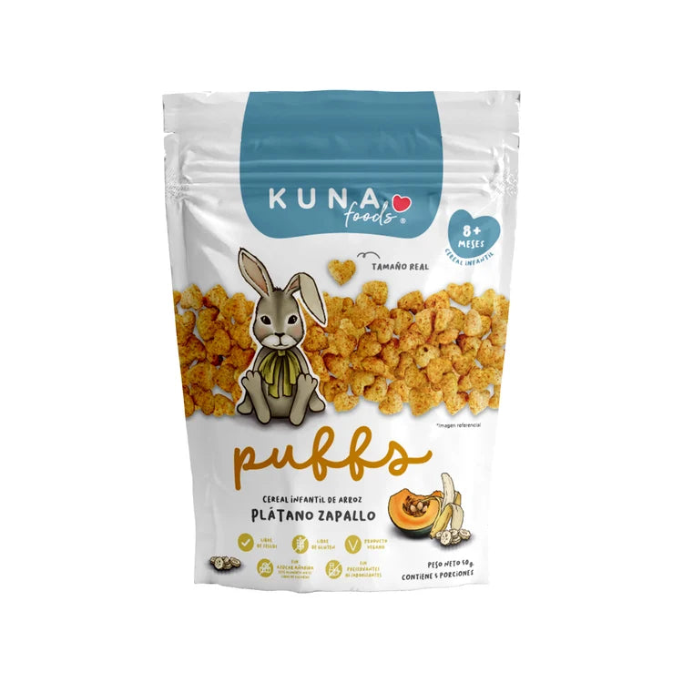 Cereal Infantil de Arroz Puffs Kuna Foods 50 g