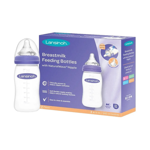 Mamadera Lansinoh NaturalWave 240 ml Pack x3