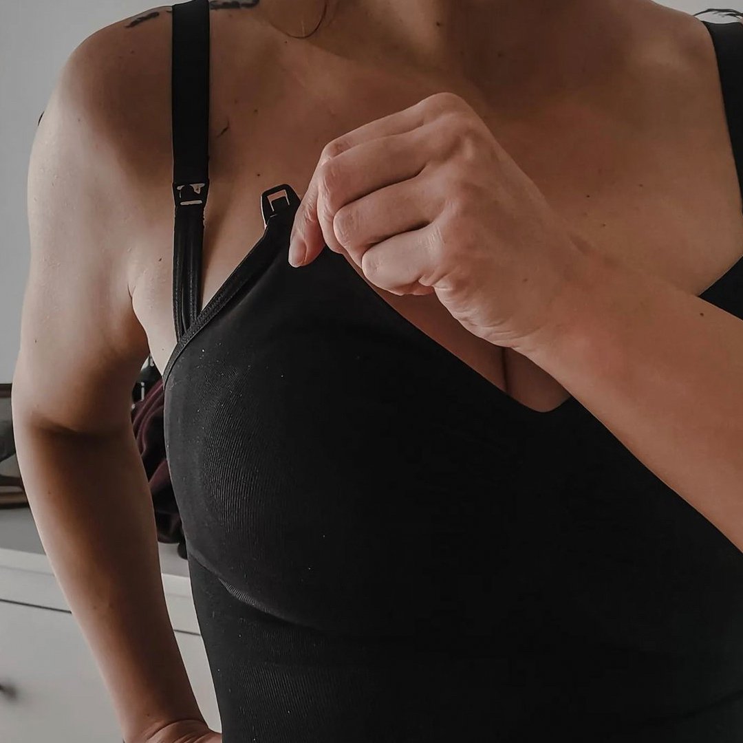 Top Reductor sin Costuras de Lactancia Negro Carriwell