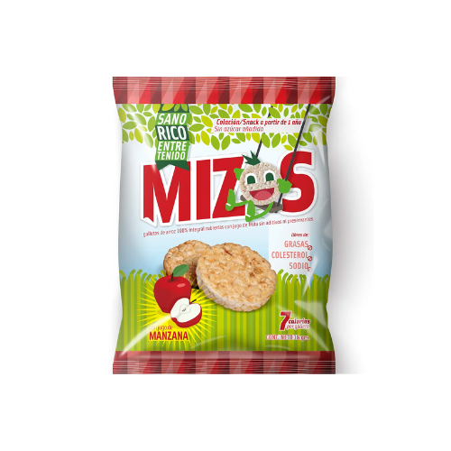 GALLETAS DE ARROZ MANZANA 25 GR - MIZOS