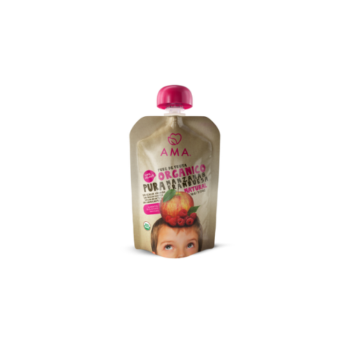 PURE DE MANZANA FRAMBUESA ORGÁNICO 90 GR - AMA