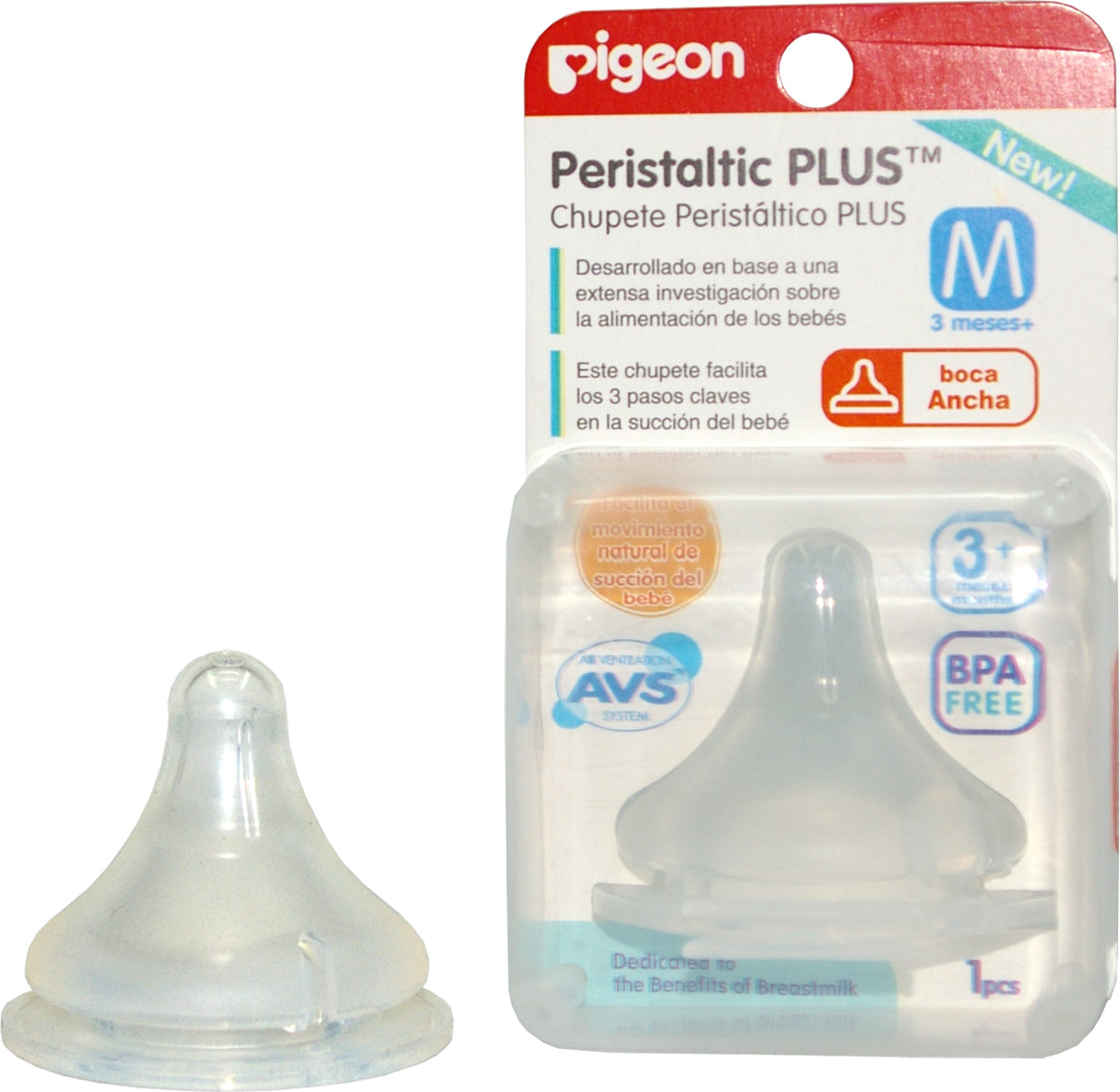 TETINA DE SILICONA MAMADERA TALLA M -  PIGEON 