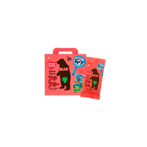 CAJA DE 5 SOBRES ROLLO DE FRUTA FRAMBUESA BEAR 100 GR