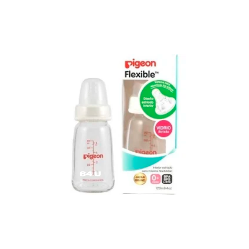 MAMADERA DE VIDRIO FLEXIBLE 120 ML - PIGEON