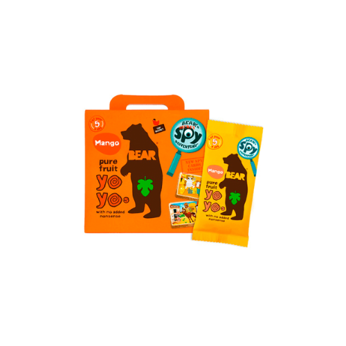 CAJA DE 5 SOBRES ROLLO DE FRUTA MANGO BEAR 100 GR