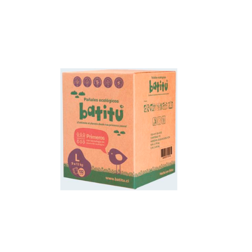 PAÑALES ECOLOGICOS PREMIUM BAMBU L 132 U - BATITU