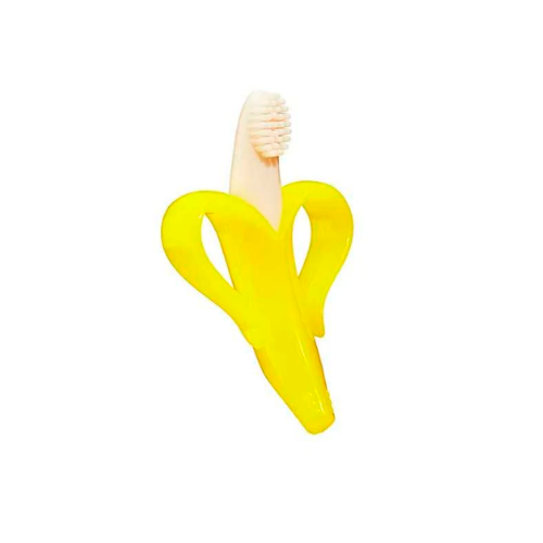 Cepillo Mordedor Baby Banana Silicona 100% Flexible y Segura