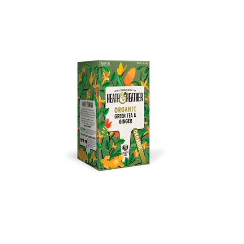 ORGANIC GREEN & GINGER - TÉ VERDE CON JENGIBRE   20 BOLSAS - HEATH & HEATHER