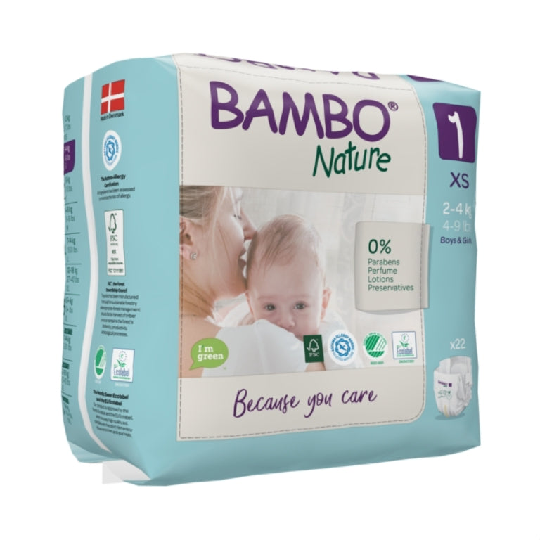 PAÑAL BAMBO NATURE - ECO FRIENDLY  1 (22 u.)