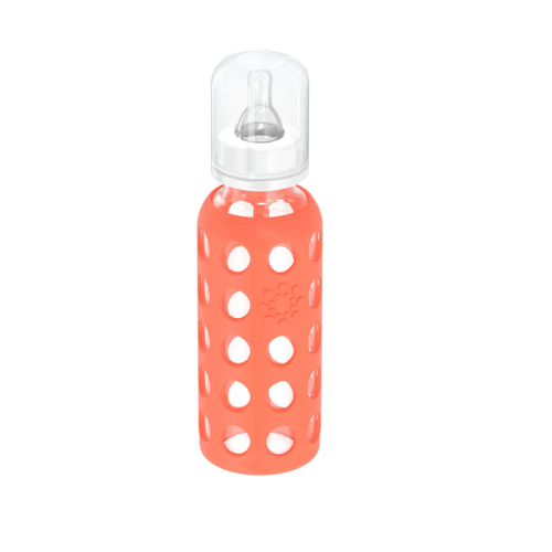 MAMADERA VIDRIO FUNDA SILICONA MANGO 250 ML - LIFEFACTORY