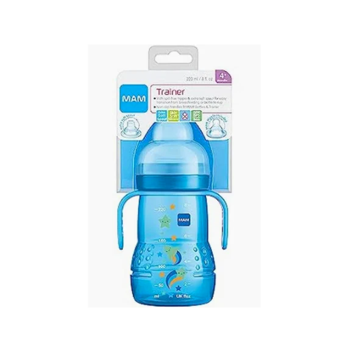 VASO DE ENTRANAMIENTO AZUL 220  ML- MAM