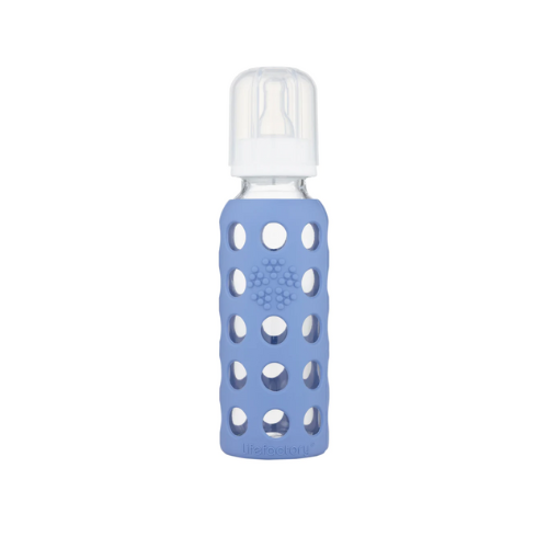 MAMADERA VIDRIO FUNDA SILICONA MORA 250 ML - LIFEFACTORY