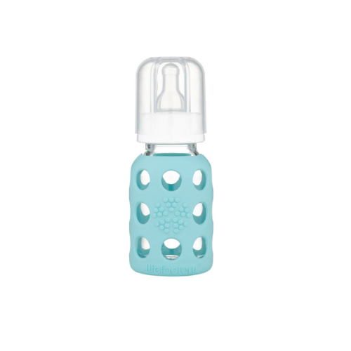 MAMADERA VIDRIO FUNDA SILICONA MENTA 120 ML - LIFEFACTORY