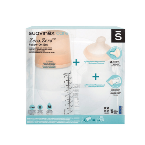 PACK MAMADERA ZERO.ZERO 270 ML FLUJO ADAPTABLE - SUAVINEX