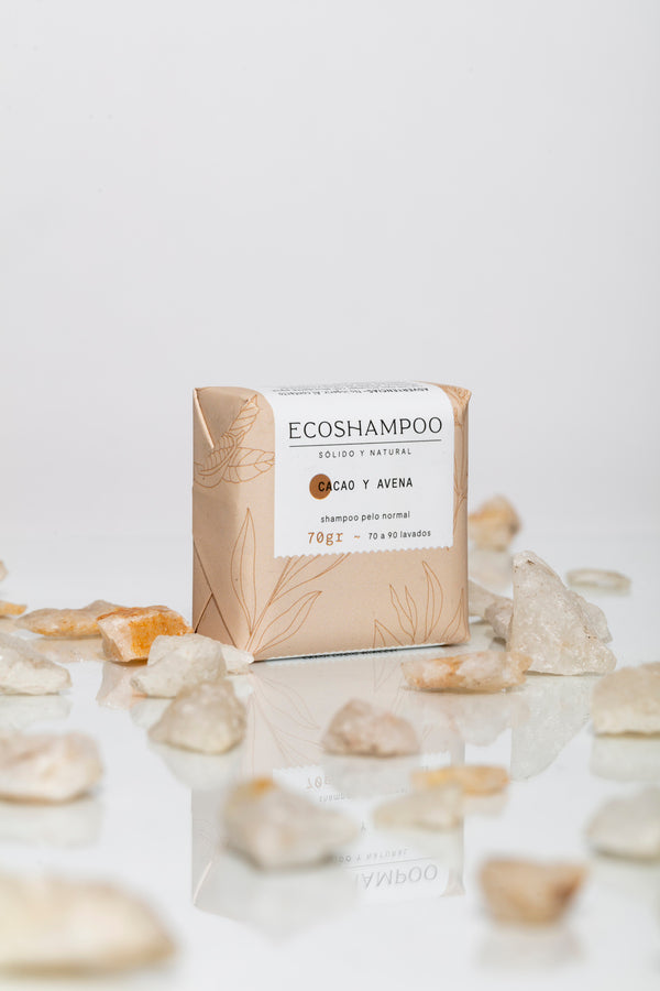 SHAMPOO CABELLO NORMAL DE CACAO Y AVENA 70 GR - ECOSHAMPOO