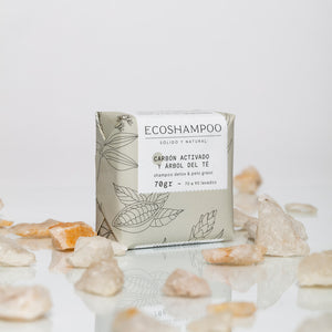 SHAMPOO CABELLO GRASO CASPA & DETOX DE CARBÓN 70 GR - ECOSHAMPOO