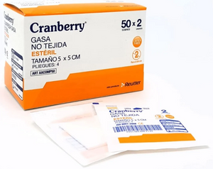 GASA ESTÉRIL NO TEJIDA 5X5 CM 50 U CRANBERRY