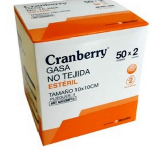 GASA ESTERIL NO TEJIDA 10x10cm - CRANBERRY 