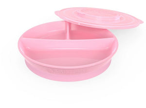 PLATO DIVIDIDO ROSADO CON TAPA  +6M - TWISTSHAKE