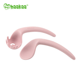 CUBIERTOS CURVOS DE SILICONA PALO DE ROSA 2 U - HAAKAA