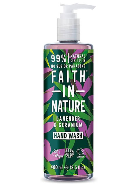 JABÓN DE MANOS DE LAVANDA Y GERANIOS 400ML - FAITH IN NATURE